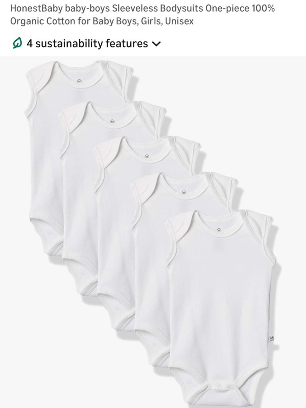 The Honest Company White Baby One-Piece Bodysuit Pack - 100% Organic Cotton